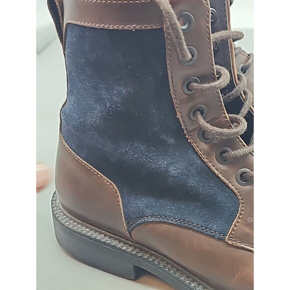 Kenneth Cole REACTION Men'ls Ankle Tie Suede Boot Brown Bluec Leather Sz US 7 - Picture 6 of 9